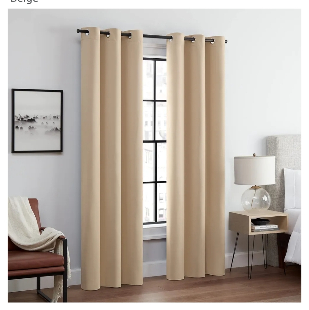 ECLIPSE Andover Solid Tripleweave Thermal Blackout Grommet Curtains for Bedroom